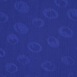 Mousseline polyester crinkle Elfy fond bleu roi