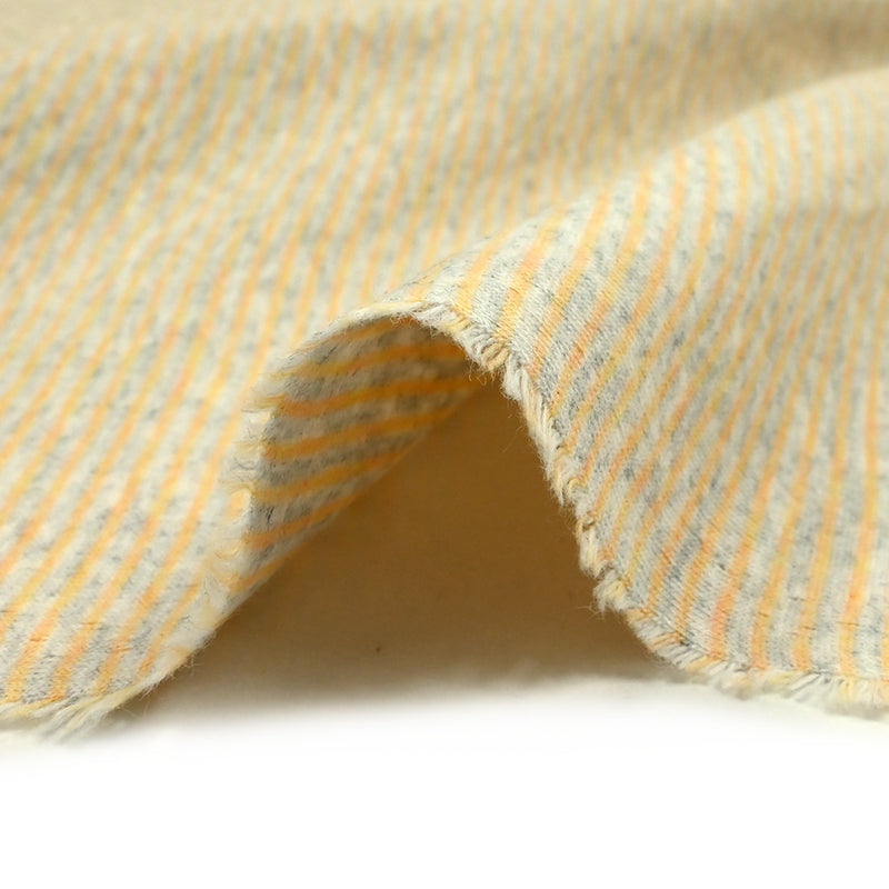 Jersey de coton rayé jaune et gris chiné