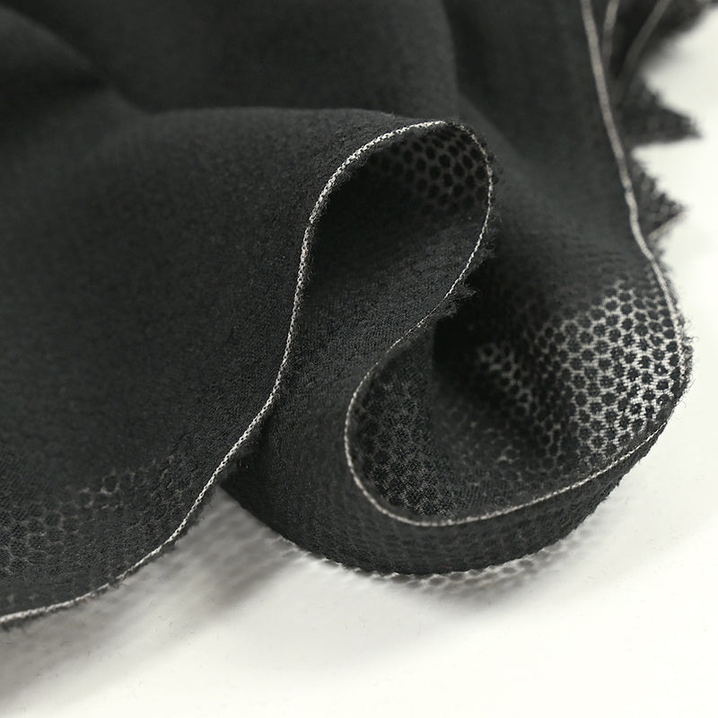 Voile polycoton jacquard à pois noir