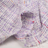 Tweed de coton parme et blanc