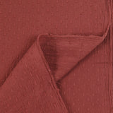 Voile de coton Plumetis crinkle rouge brique