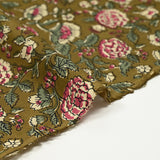 Beige de Kolkata Beige y Borgoña de algodón indio