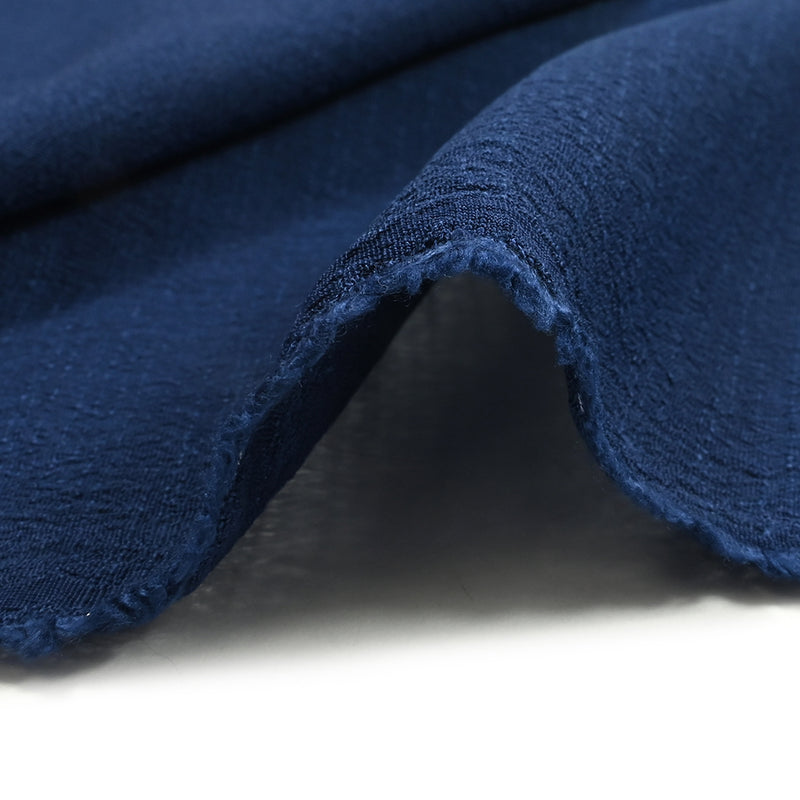 Crépon de viscose doupionné bleu foncé