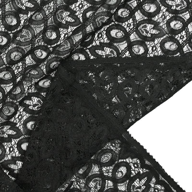 Polyester lace whirlwind of black tulips