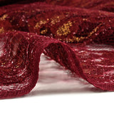 Polyester lace Dahlia Lurex Doré Bordeaux Fond