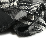 Lainage polyester carreaux damier gris et noir