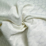 Jacquard en satin de coton élasthanne blanc cassé