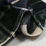 Lainage polyester brossé à carreaux bleu, vert et beige