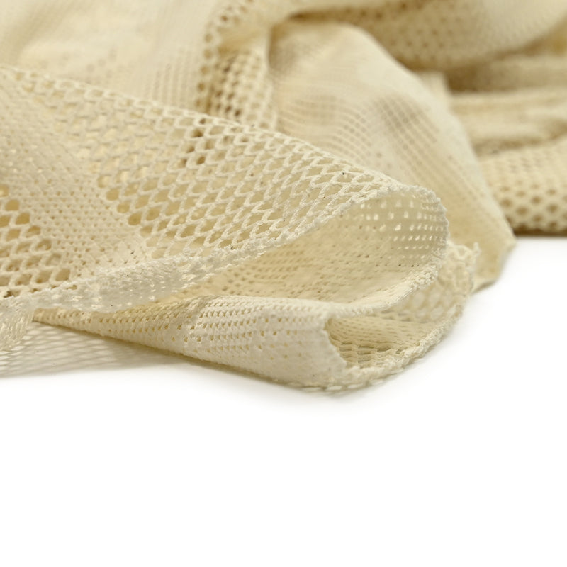 Dentelle résille polyester Emily beige clair