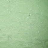 Broderie anglaise festonnée vert d'eau