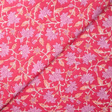 Jaipur Mauve con estampado de algodón indio y albaricoque de fondo rosa