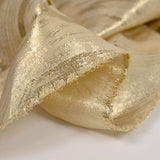 Fino jacquard de poliéster metalizado dorado