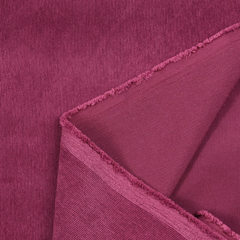 Velours polyester fines côtes magenta