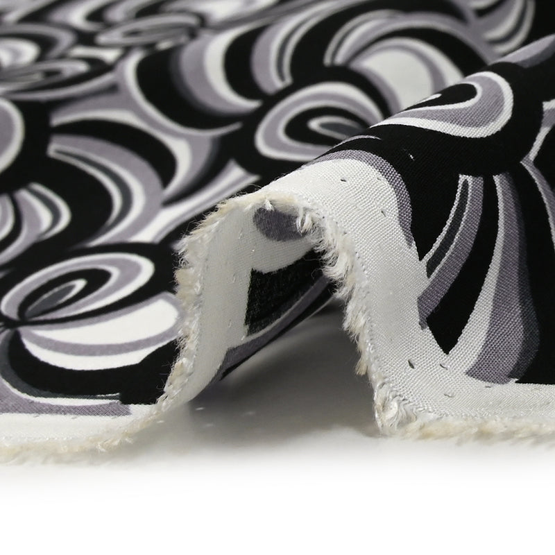 Black and white abstract print viscose