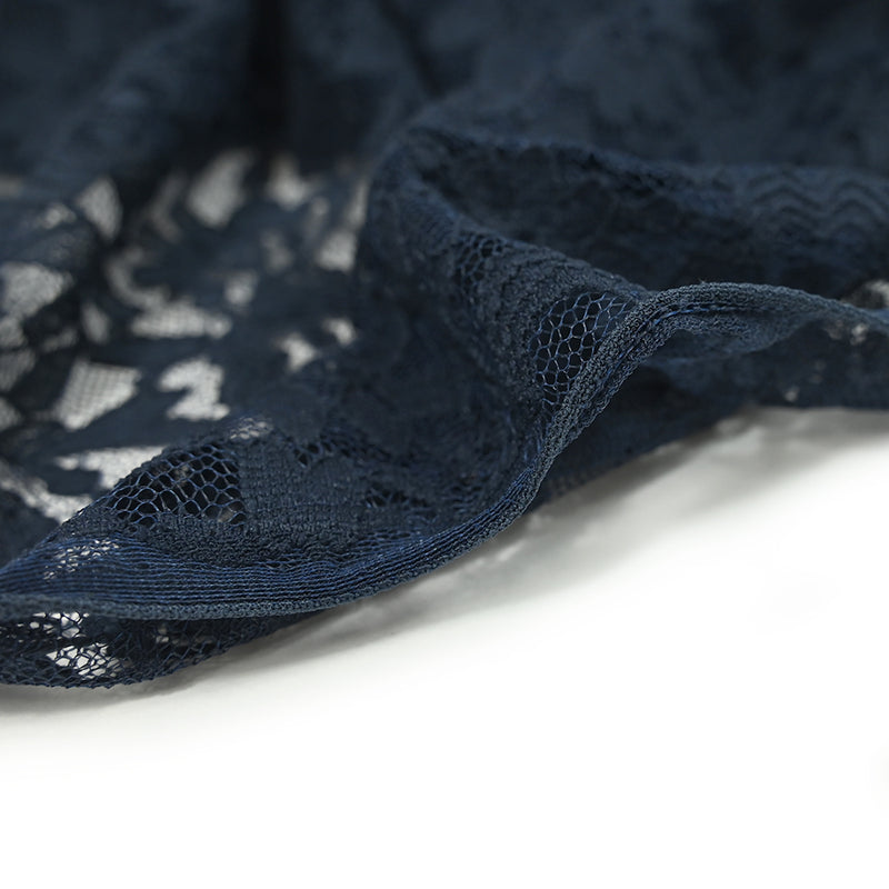 Dark blue polyester lace