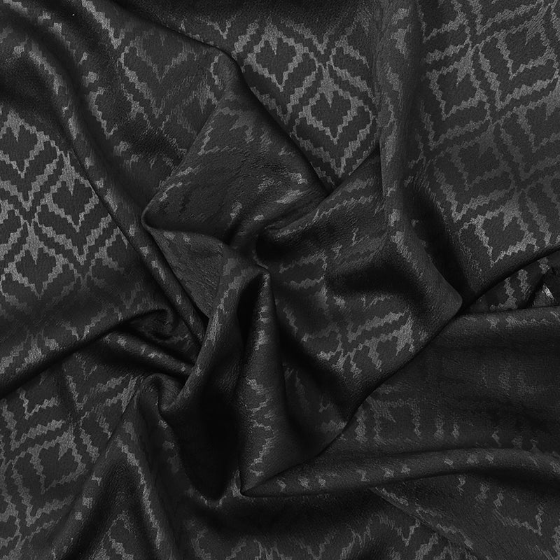 Polyester satin crepe black background