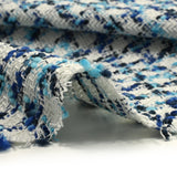 Tweed de polyester Capucine bleu