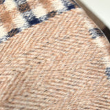 Laine mélangée patchwork pied-de-poule et carreaux camel et marine