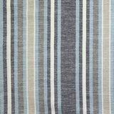 Linen mixed with navy blue and sky ocean stripes