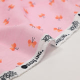 Gasa doble estampado mariposas fondo rosa