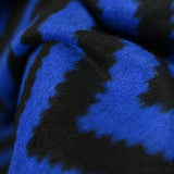 Mixed wool scraped royal and black blue chevrons