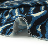 Printed viscose Loreena Blue Black background