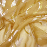 Silk Mousseline Lys jacquard tisses gold and silver
