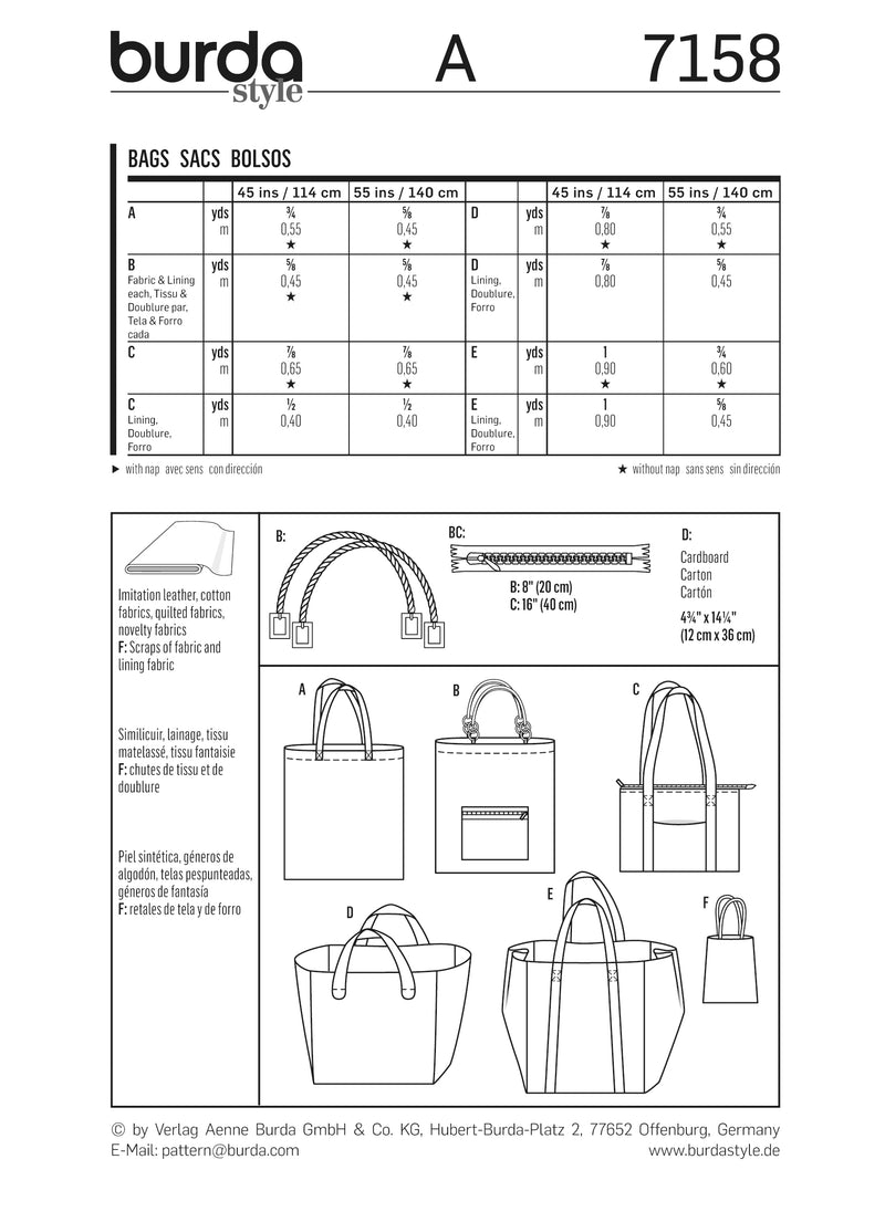 Patron n°: 7158 Sacs