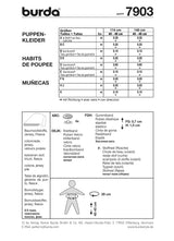 Patron n ° 7903: doll dresses
