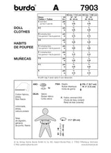 Patron n ° 7903: doll dresses