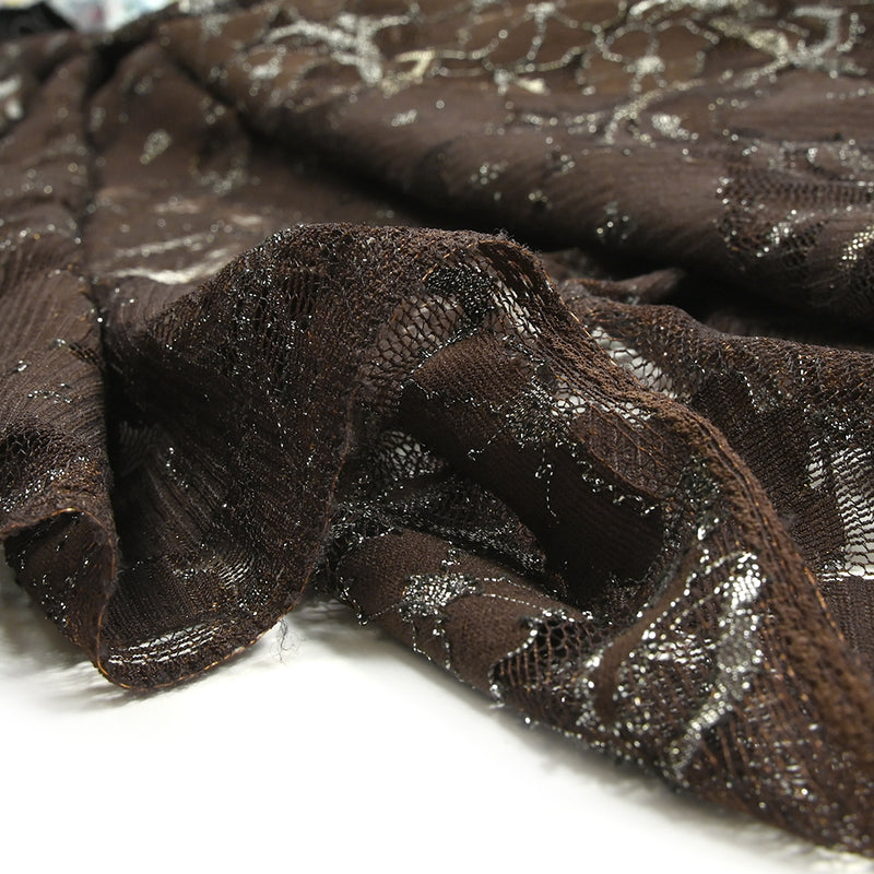 Lurex Lurex Polyester Lace Brown background