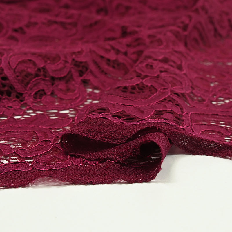 Polyester Flora Lace Baning Wine