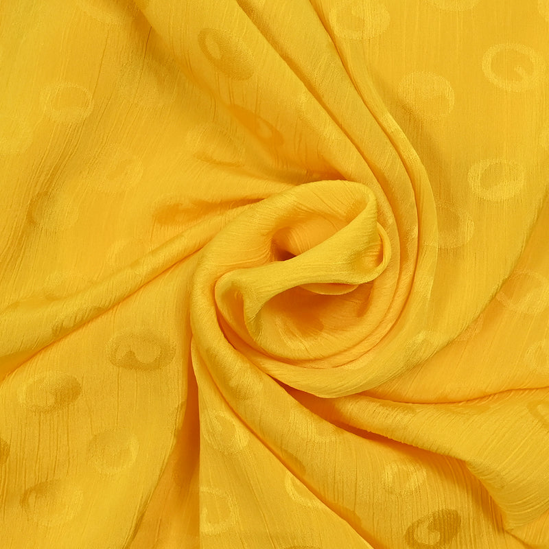 Mousseline polyester crinkle Elfy fond jaune