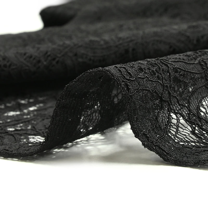 Polyester lace whirlwind of black tulips