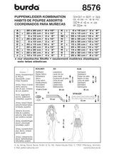 Burda boss n ° 8576: doll wardrobe