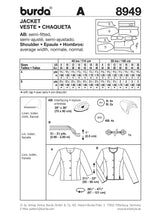 Patron n ° 8949: jacket