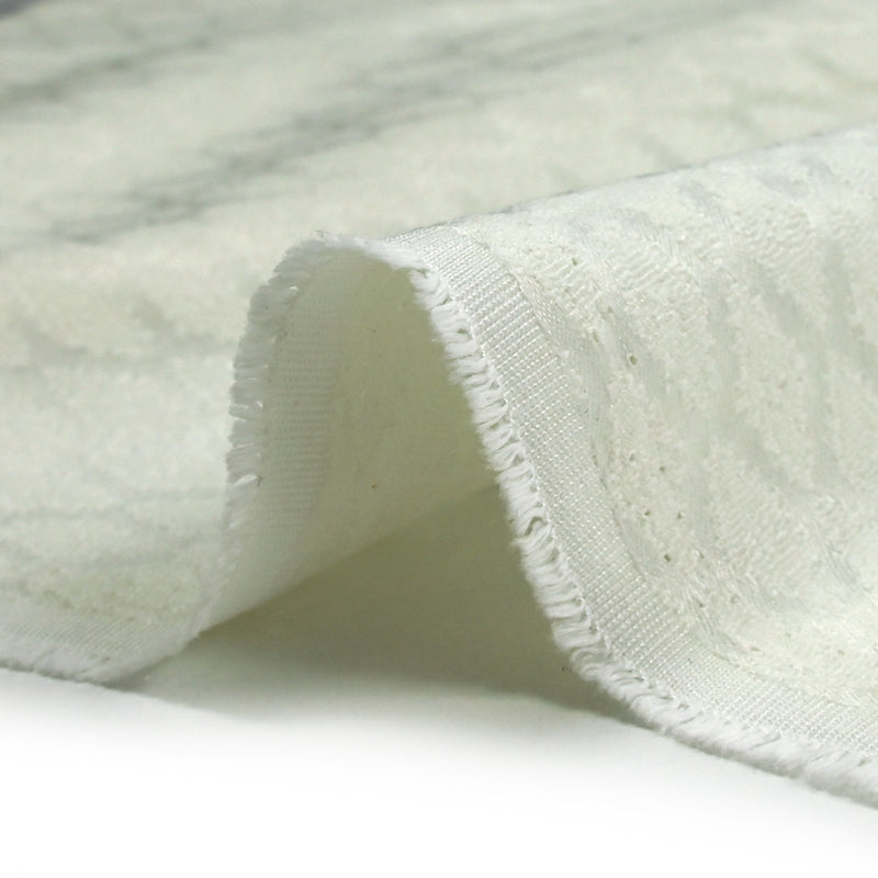 Jacquard en satin de coton élasthanne blanc cassé