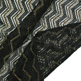 Polyester lace Lurex chevrons black background