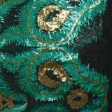 Tulle Sequin Royal feathers gold and emerald