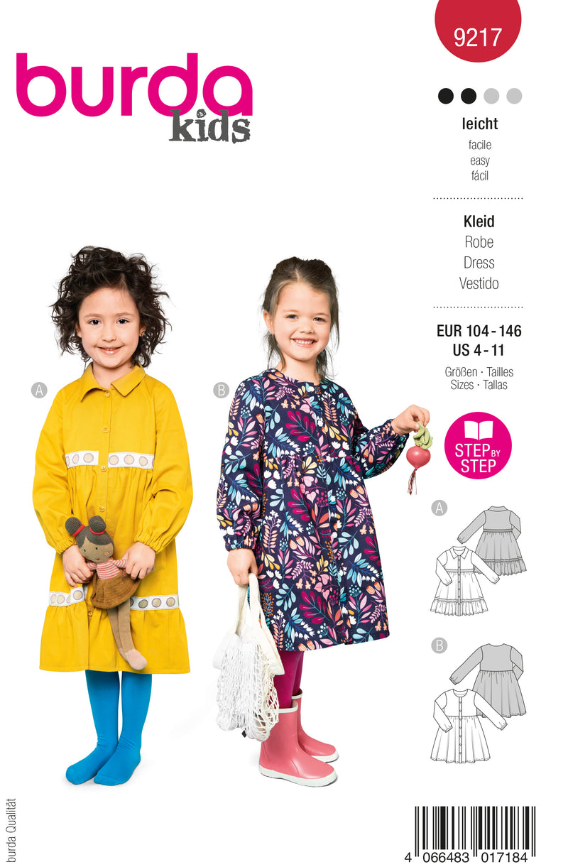 Patron Burda Enfant n 9217 Robe Les Coupons de Saint Pierre