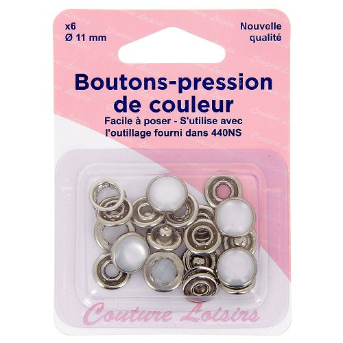 Boutons pression de couleur nacré