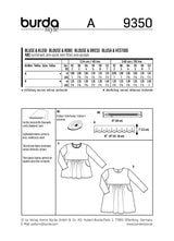 Burda boss n ° 9350: Children's blouse
