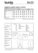 Patron n ° 9423: set for children, t-shirt, pants and hat