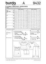 Patron n ° 9432: pajamas, night clothes
