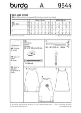Patron n ° 9544: Dress for girls