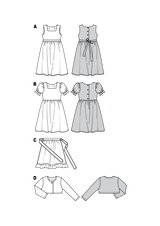 Patrón N ° 9702: Vestido y chaqueta niña