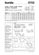 Patrón N ° 9702: Vestido y chaqueta niña