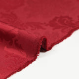 Satin jacquard de polyester baroque rouge grenat