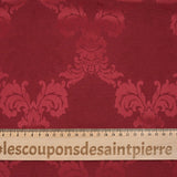 Satin jacquard de polyester baroque rouge grenat