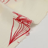 Gasa doble barco estampado burdeos fondo crudo